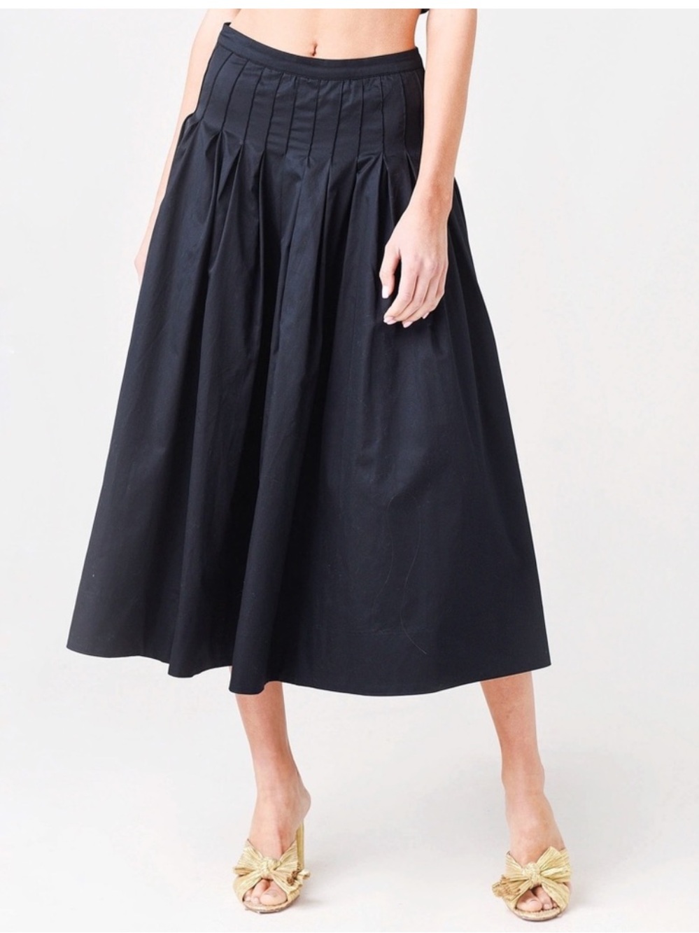 Hunter Bell Black Stevie Pleated Midi Skirt